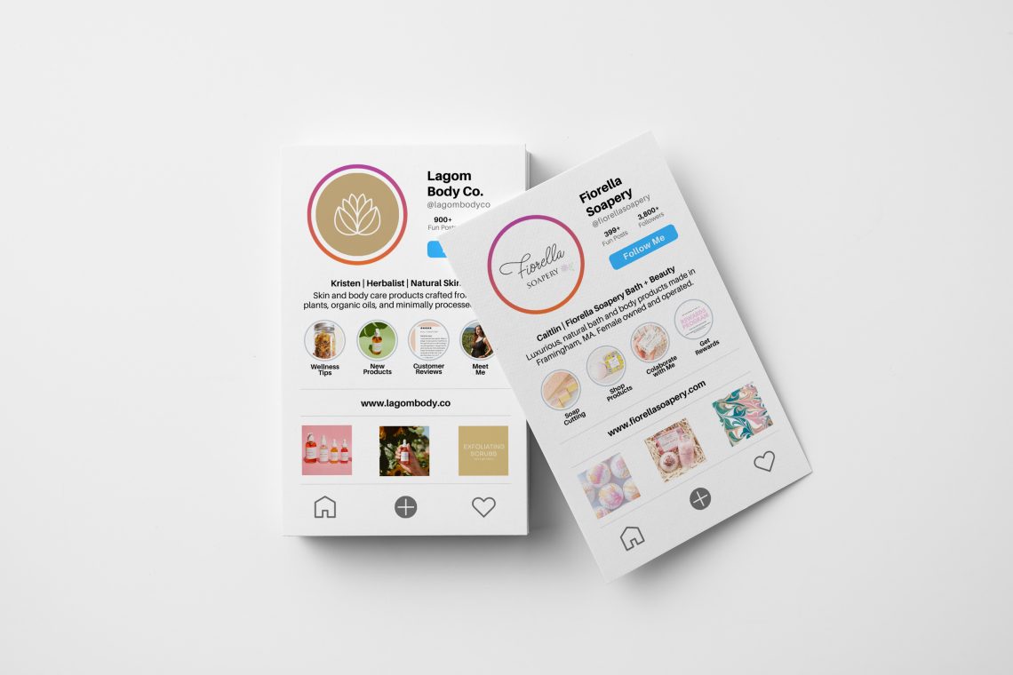 Instagram Social Media Follow Profile Photo Grid Business Card 