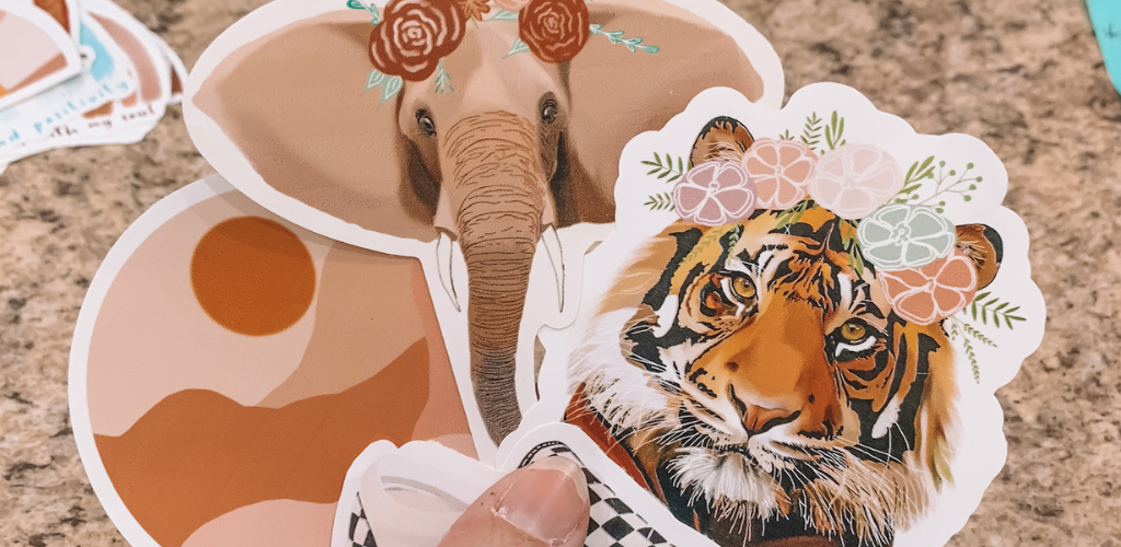 Elephant and Lion Stickers