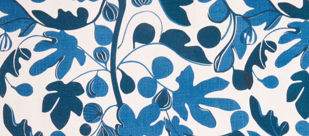 blue patterned fabric