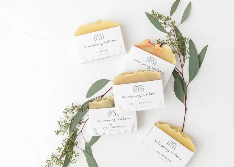 whispering willow soap packaging