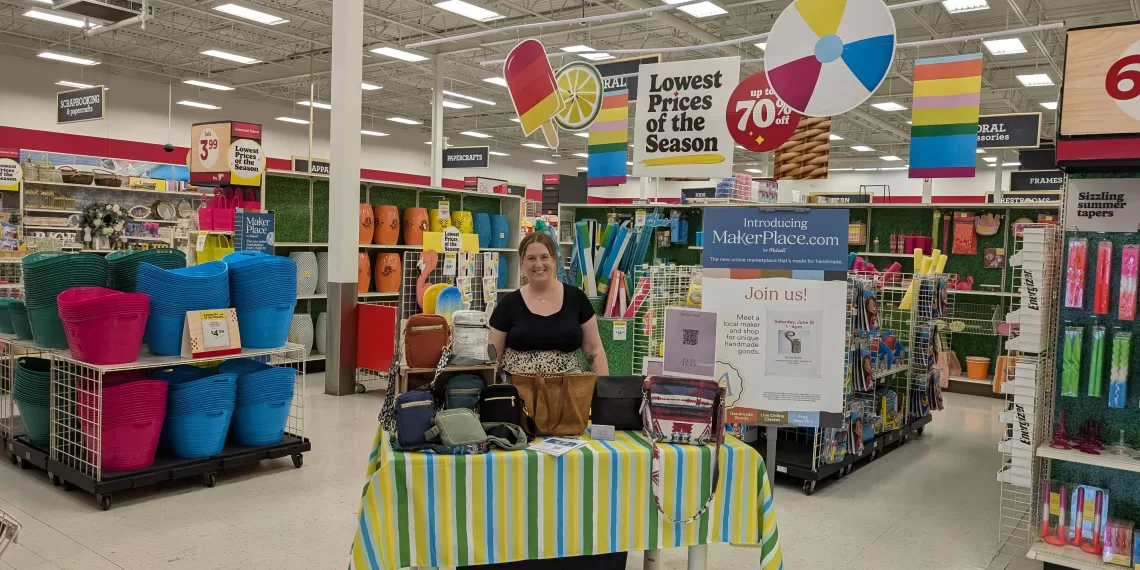 Alicia selling products as part of MakerPlace Event.