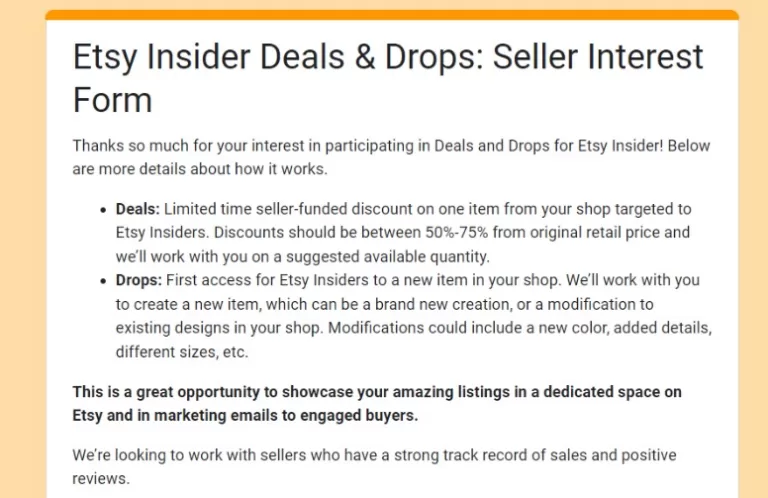 Etsy Insider application