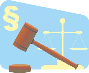 gavel and justice scales